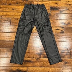 American Eagle Black Faux Leather Pants Size 6